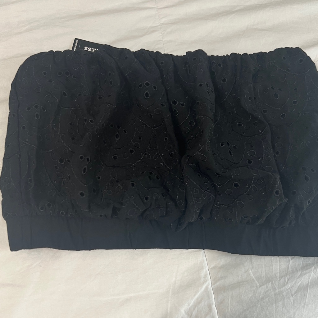 Express Black Eyelet Skirt